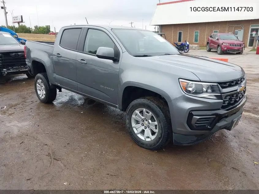 CHEVROLET COLORADO 2021, VIN 1GCGSCEA5M1147703
