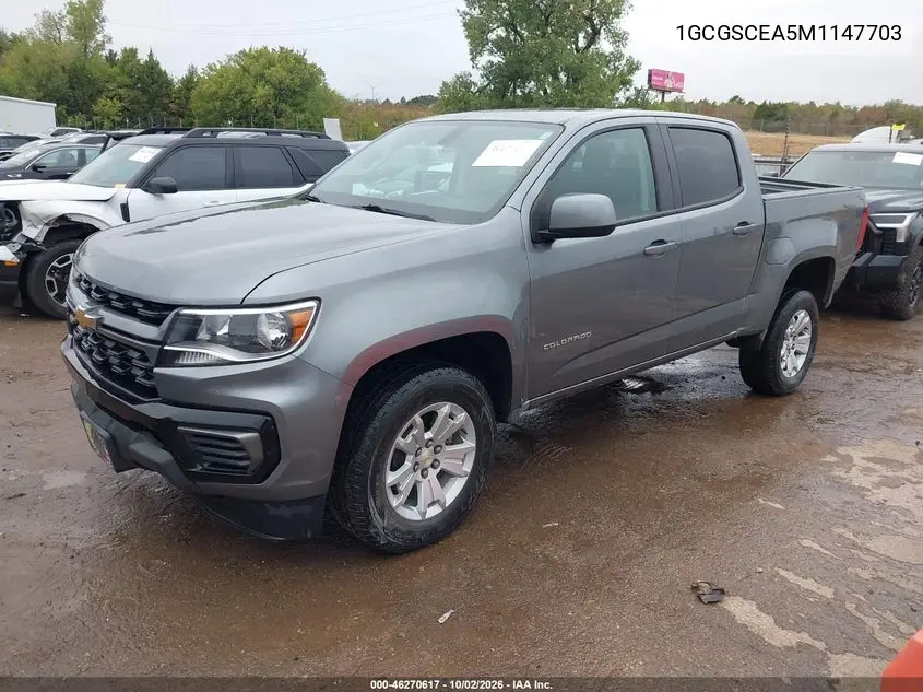 2021 CHEVROLET COLORADO VIN 1GCGSCEA5M1147703 — фото 2