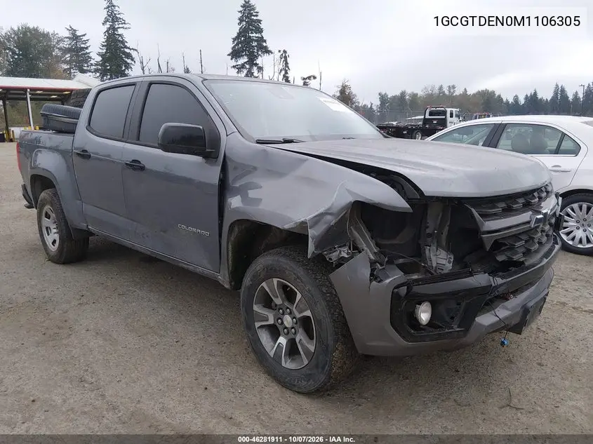CHEVROLET COLORADO 2021, VIN 1GCGTDEN0M1106305