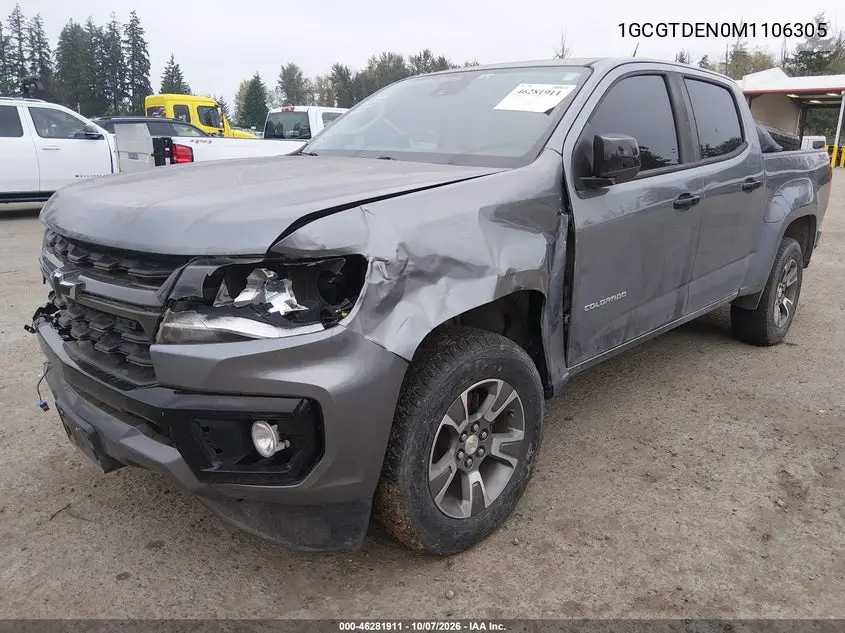 2021 CHEVROLET COLORADO VIN 1GCGTDEN0M1106305 — фото 2