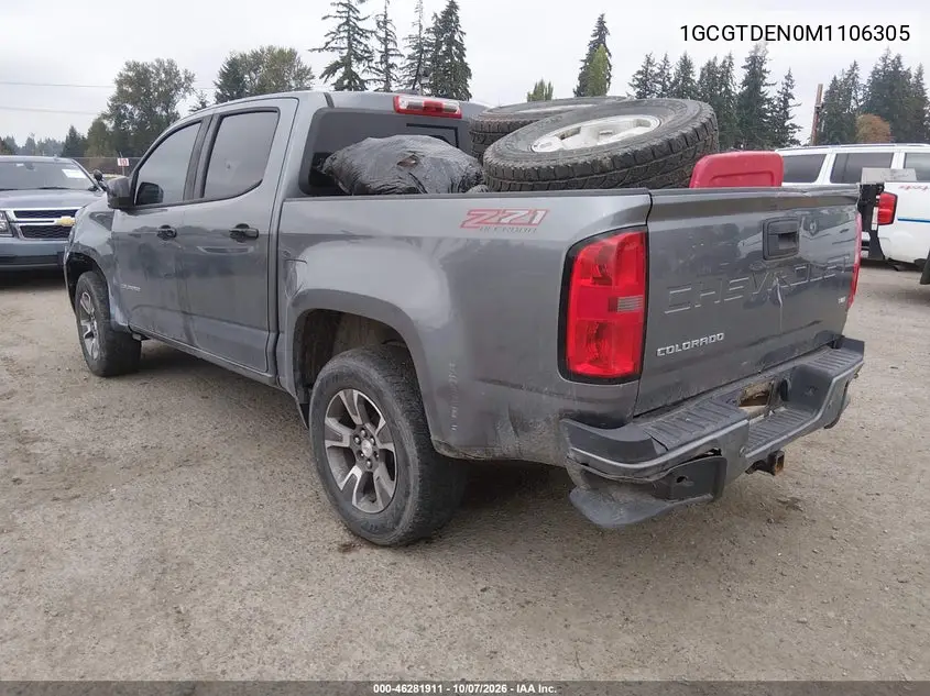 2021 CHEVROLET COLORADO VIN 1GCGTDEN0M1106305 — фото 3