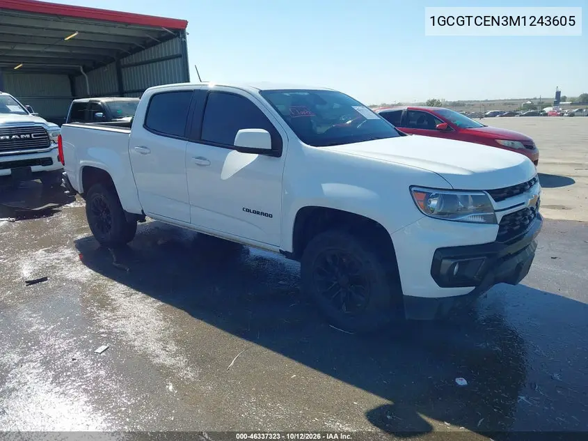 CHEVROLET COLORADO 2021, VIN 1GCGTCEN3M1243605