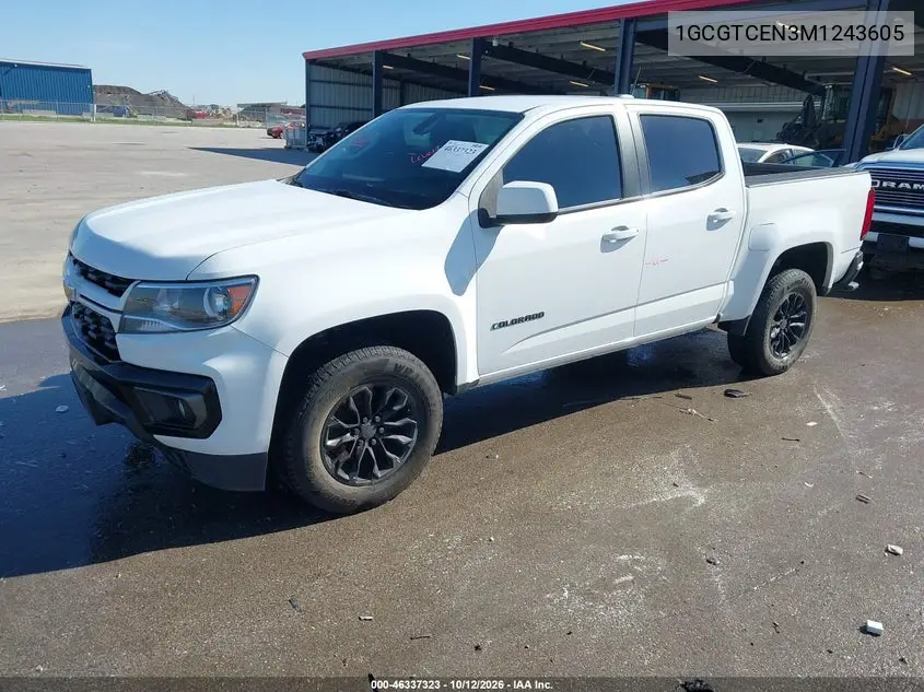 2021 CHEVROLET COLORADO VIN 1GCGTCEN3M1243605 — фото 2
