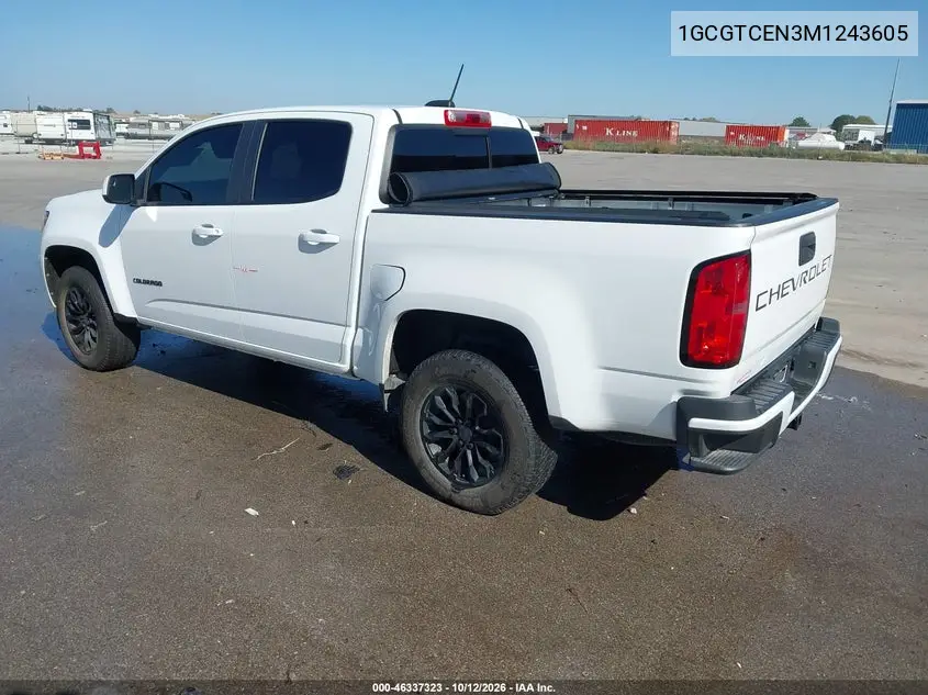 2021 CHEVROLET COLORADO VIN 1GCGTCEN3M1243605 — фото 3