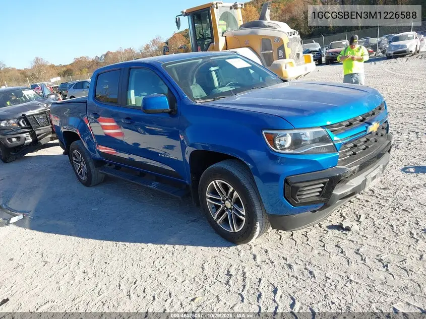 CHEVROLET COLORADO 2021, VIN 1GCGSBEN3M1226588