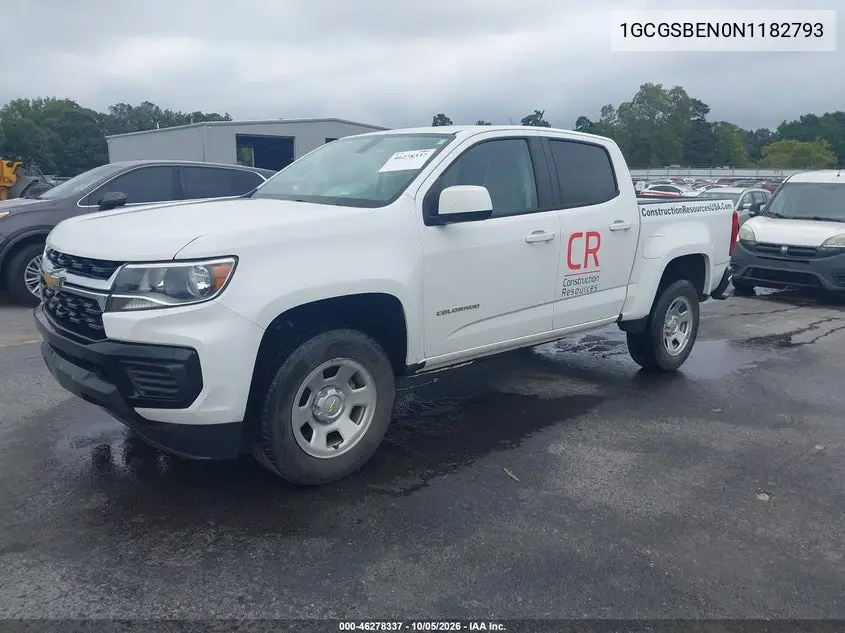 2022 CHEVROLET COLORADO VIN 1GCGSBEN0N1182793 — фото 2