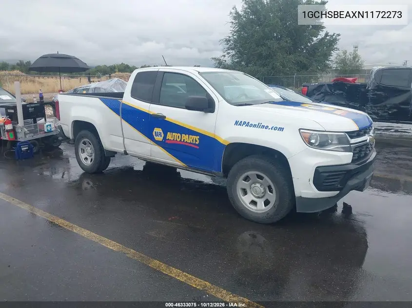 CHEVROLET COLORADO 2022, VIN 1GCHSBEAXN1172273