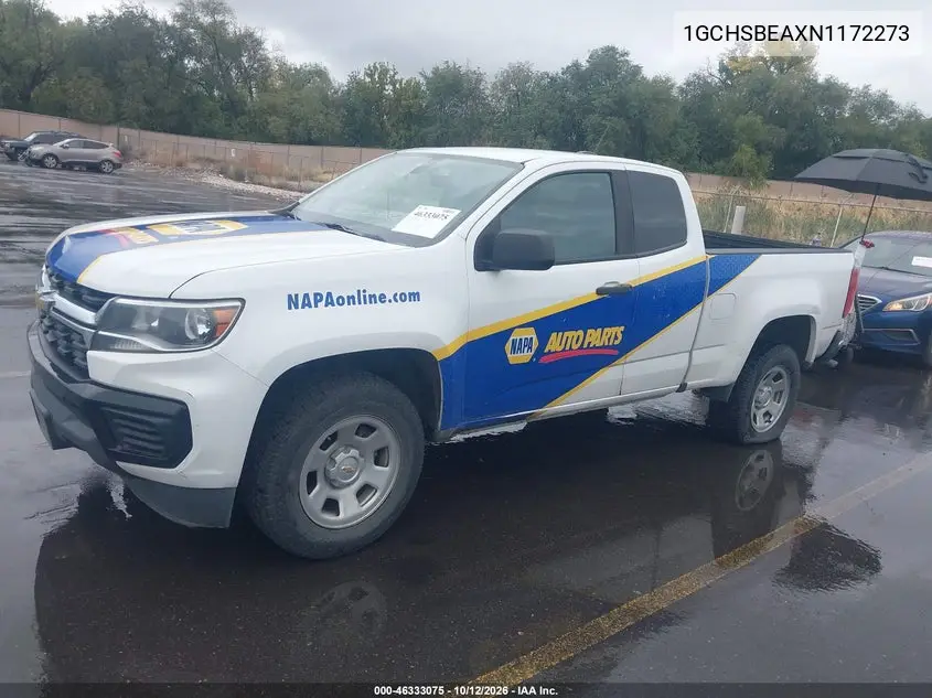 2022 CHEVROLET COLORADO VIN 1GCHSBEAXN1172273 — фото 2