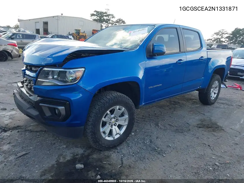 2022 CHEVROLET COLORADO VIN 1GCGSCEA2N1331871 — фото 2