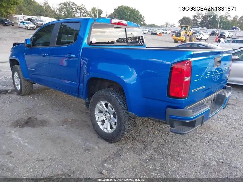 2022 CHEVROLET COLORADO VIN 1GCGSCEA2N1331871 — фото 3