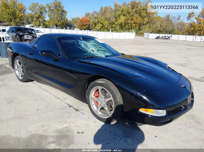 CHEVROLET CORVETTE 2002, VIN 1G1YY22G225113366