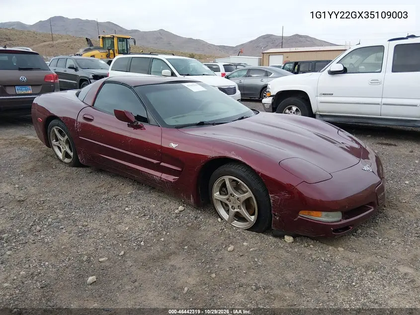 CHEVROLET CORVETTE 2003, VIN 1G1YY22GX35109003