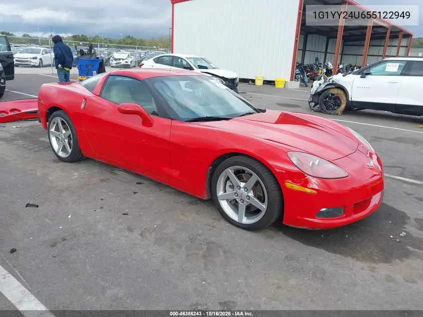 CHEVROLET CORVETTE 2005, VIN 1G1YY24U655122949