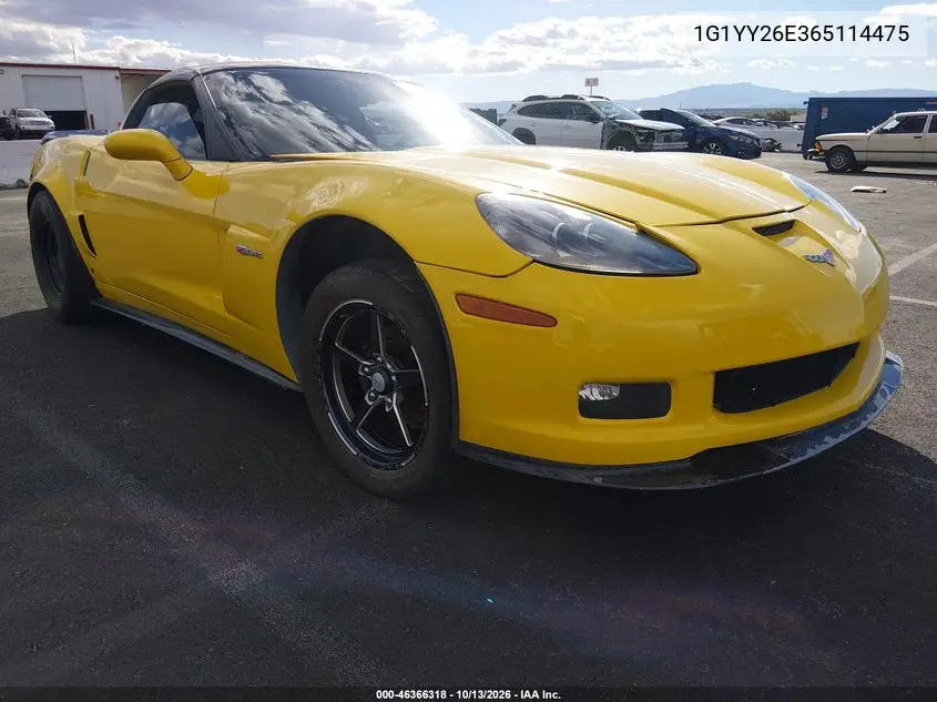 CHEVROLET CORVETTE 2006, VIN 1G1YY26E365114475