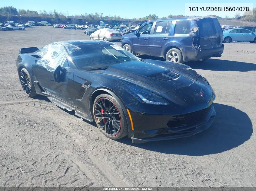 CHEVROLET CORVETTE 2017, VIN 1G1YU2D68H5604078