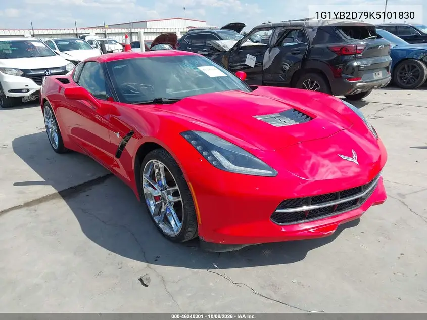 CHEVROLET CORVETTE 2019, VIN 1G1YB2D79K5101830