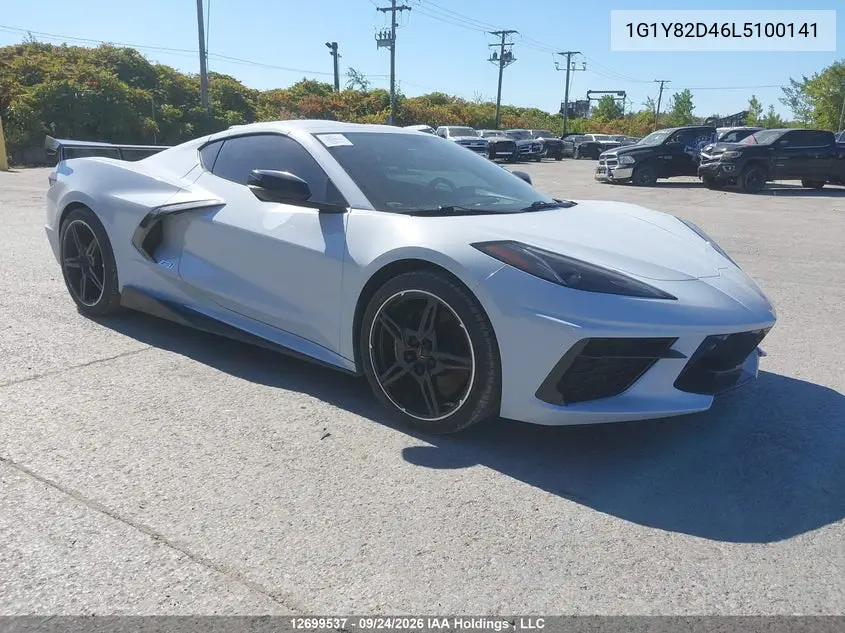 CHEVROLET CORVETTE 2020, VIN 1G1Y82D46L5100141