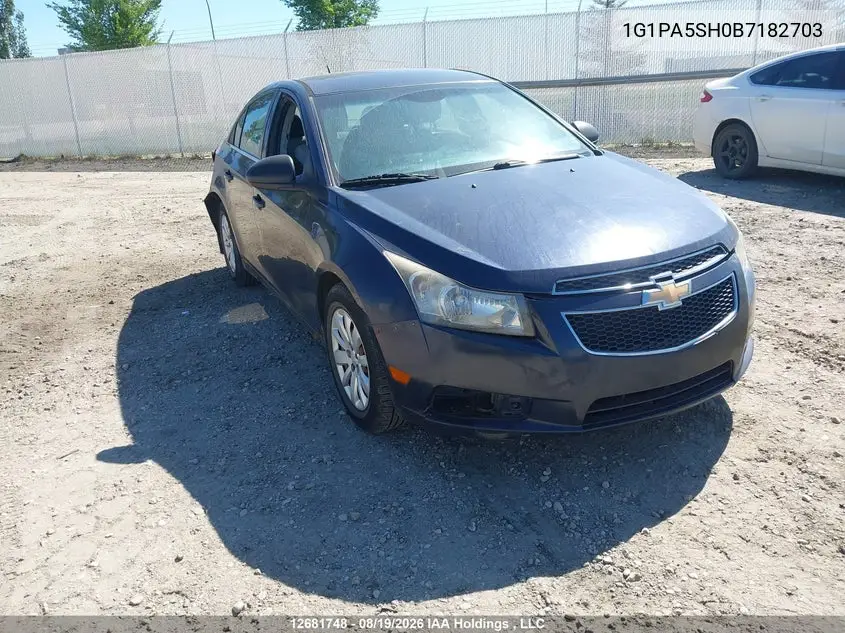 CHEVROLET CRUZE 2011, VIN 1G1PA5SH0B7182703