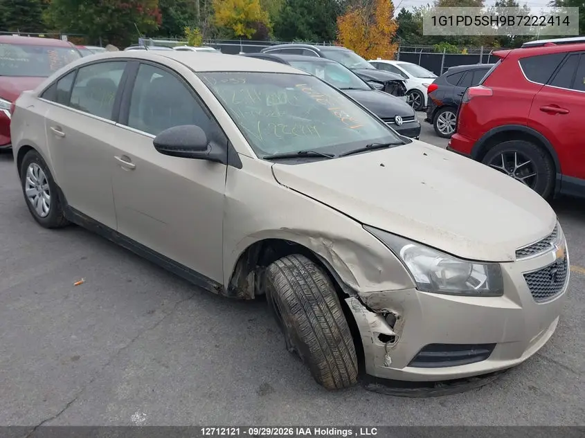 CHEVROLET CRUZE 2011, VIN 1G1PD5SH9B7222414