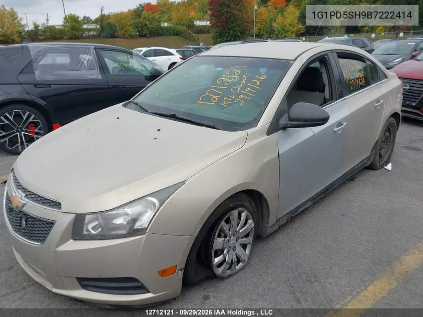 2011 CHEVROLET CRUZE VIN 1G1PD5SH9B7222414 — фото 2