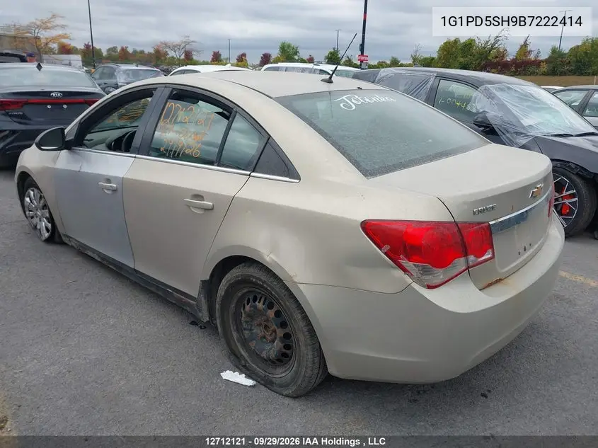 2011 CHEVROLET CRUZE VIN 1G1PD5SH9B7222414 — фото 3