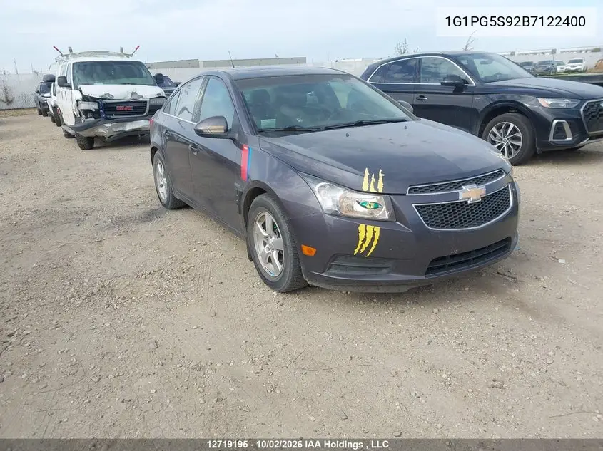 CHEVROLET CRUZE 2011, VIN 1G1PG5S92B7122400