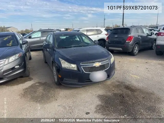 CHEVROLET CRUZE 2011, VIN 1G1PF5S9XB7201073