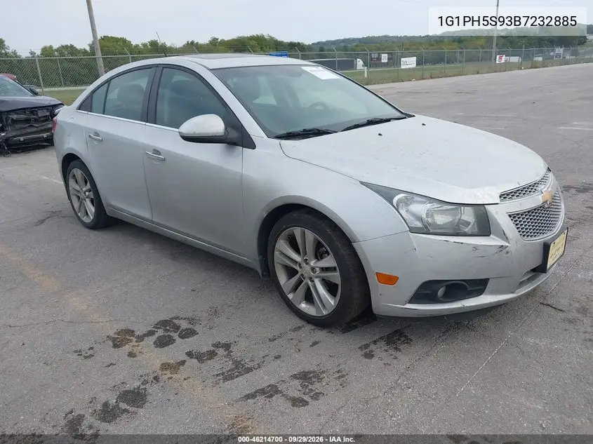CHEVROLET CRUZE 2011, VIN 1G1PH5S93B7232885