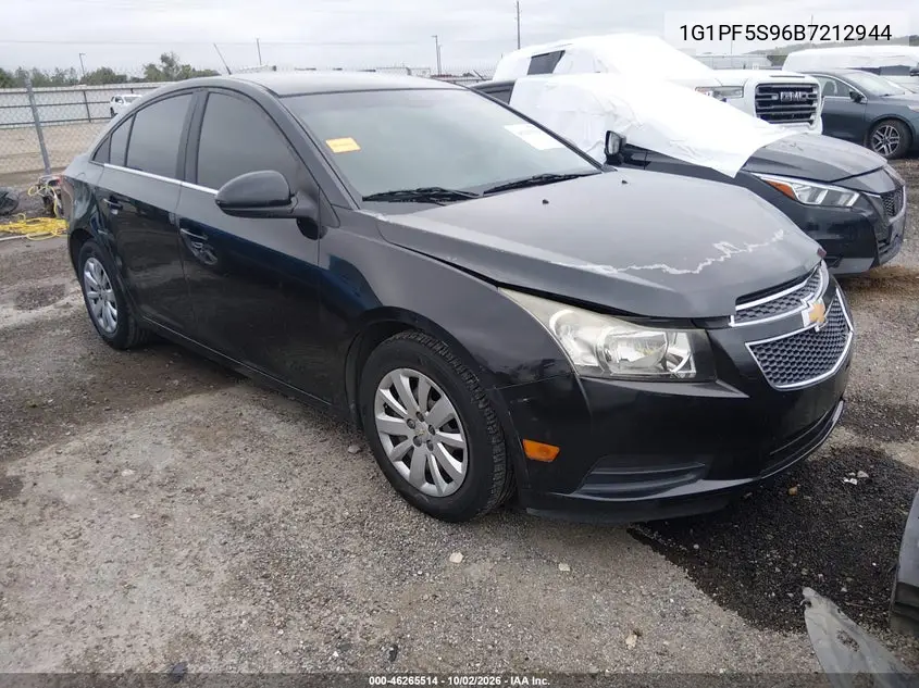CHEVROLET CRUZE 2011, VIN 1G1PF5S96B7212944