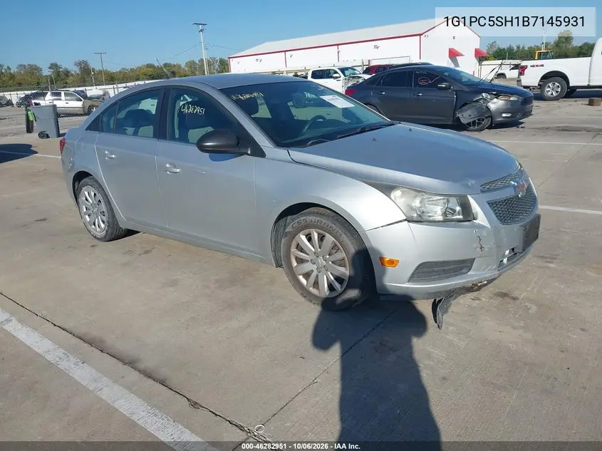 CHEVROLET CRUZE 2011, VIN 1G1PC5SH1B7145931