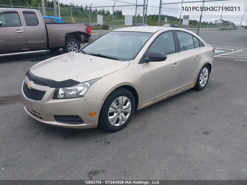 2012 CHEVROLET CRUZE VIN 1G1PC5SH3C7190211 — фото 2