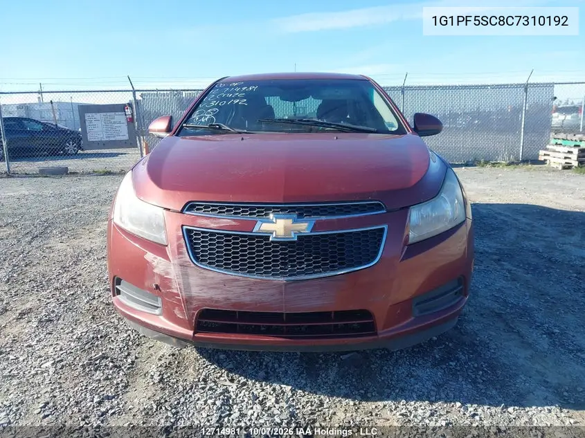 2012 CHEVROLET CRUZE VIN 1G1PF5SC8C7310192 — фото 13
