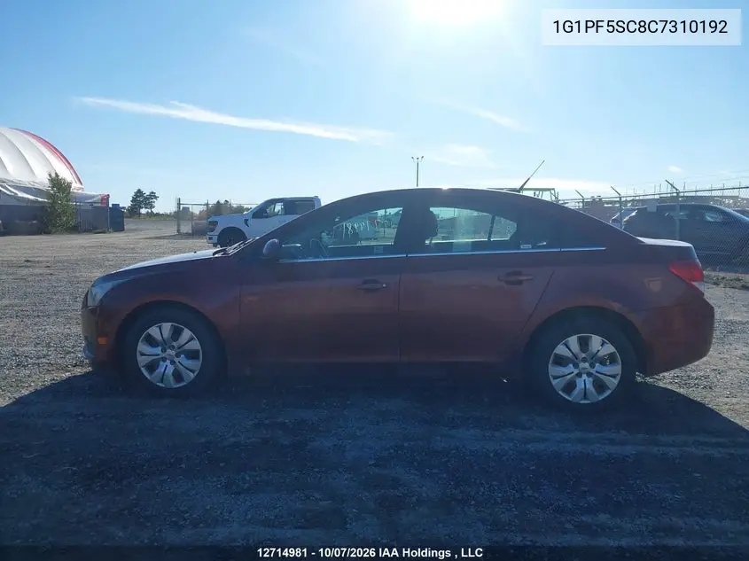 2012 CHEVROLET CRUZE VIN 1G1PF5SC8C7310192 — фото 15