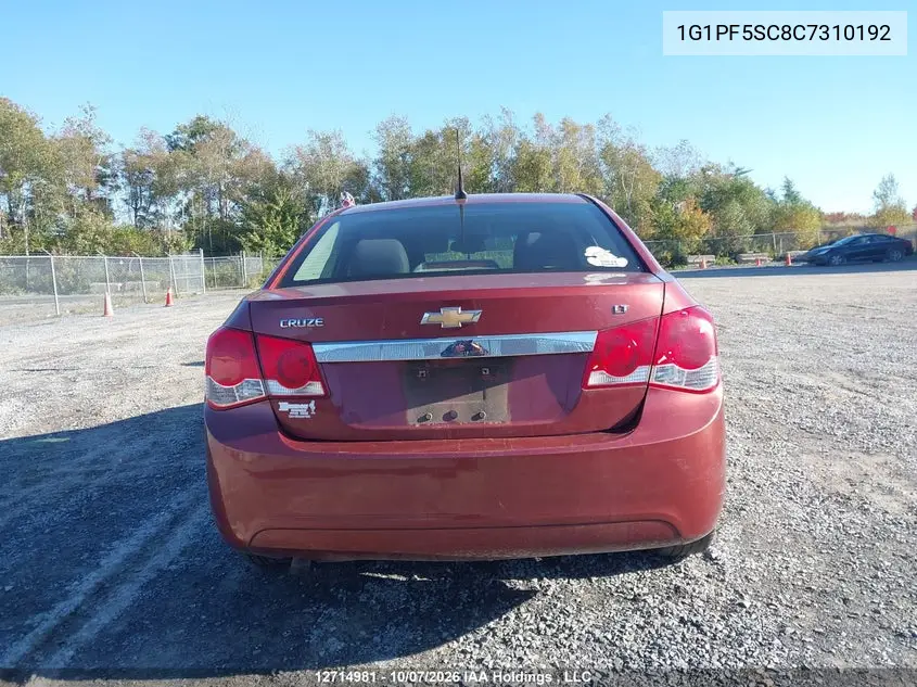 2012 CHEVROLET CRUZE VIN 1G1PF5SC8C7310192 — фото 17