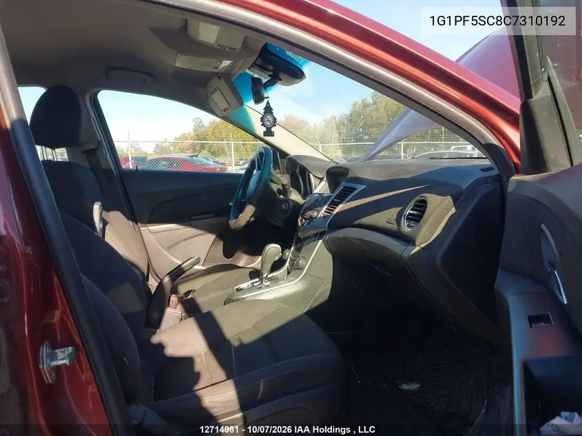 2012 CHEVROLET CRUZE VIN 1G1PF5SC8C7310192 — фото 5