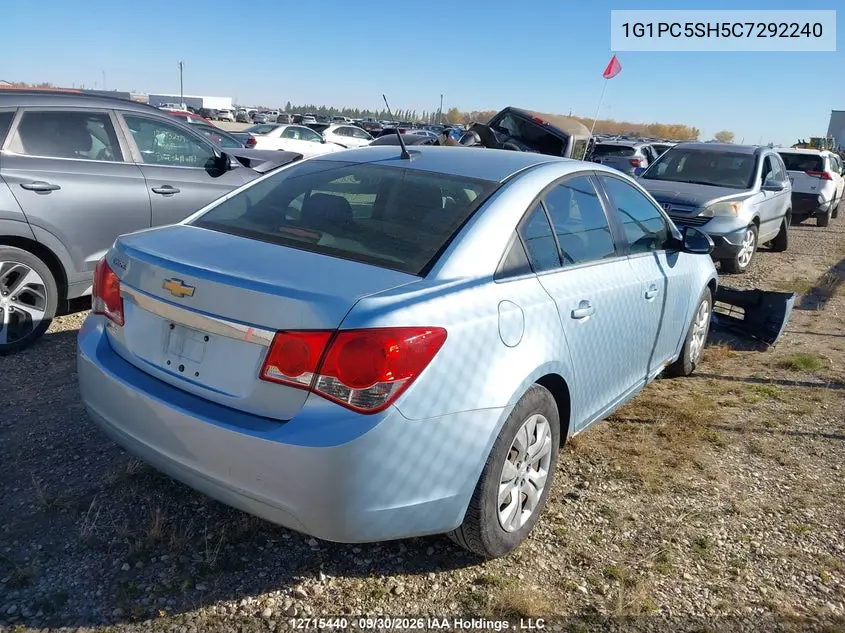 2012 CHEVROLET CRUZE VIN 1G1PC5SH5C7292240 — фото 4