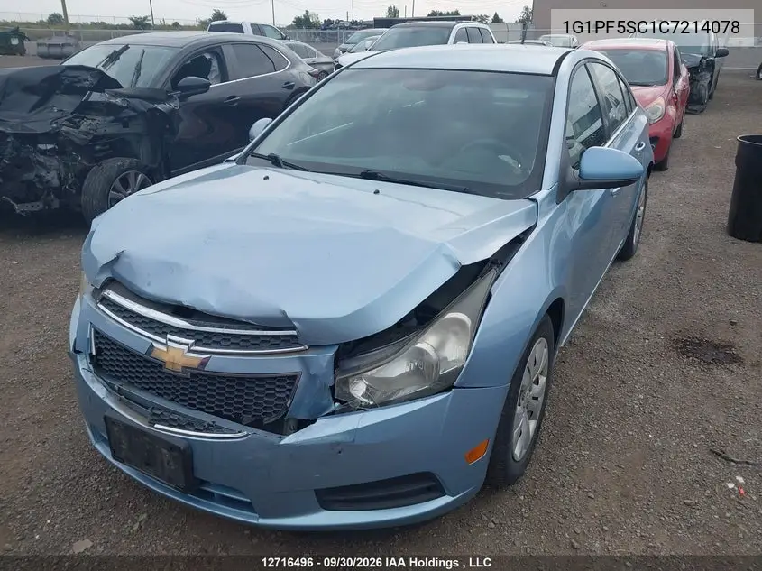 2012 CHEVROLET CRUZE VIN 1G1PF5SC1C7214078 — фото 2