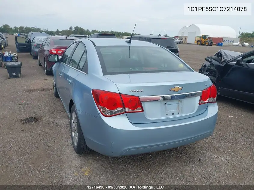 2012 CHEVROLET CRUZE VIN 1G1PF5SC1C7214078 — фото 3