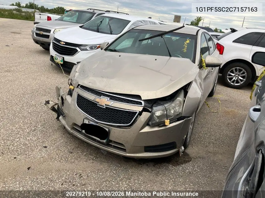 2012 CHEVROLET CRUZE VIN 1G1PF5SC2C7157163 — фото 2