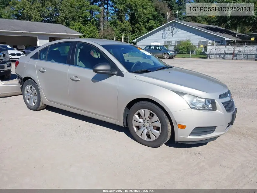 CHEVROLET CRUZE 2012, VIN 1G1PC5SH8C7252833