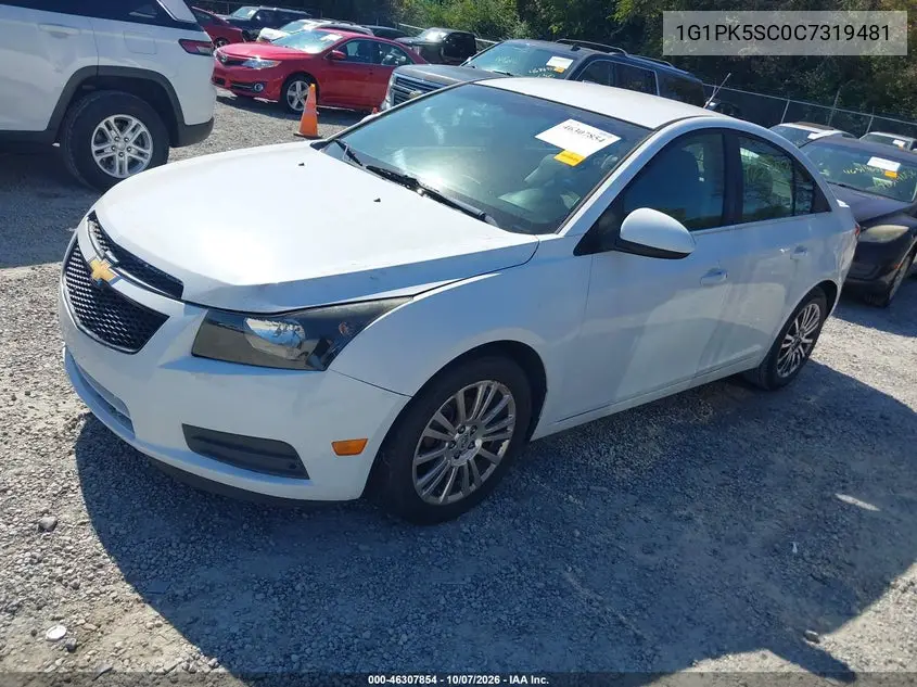 2012 CHEVROLET CRUZE VIN 1G1PK5SC0C7319481 — фото 2