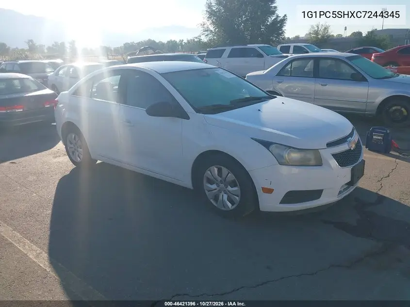 CHEVROLET CRUZE 2012, VIN 1G1PC5SHXC7244345