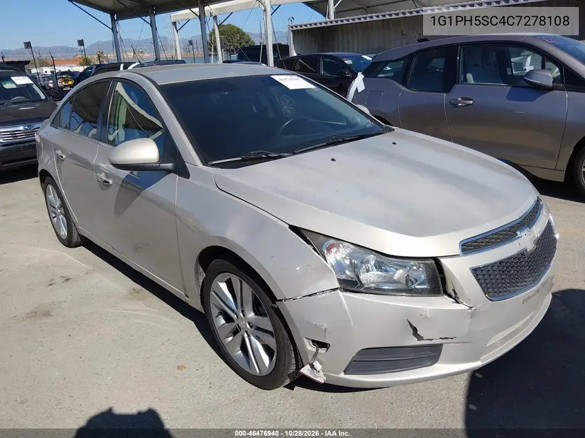 CHEVROLET CRUZE 2012, VIN 1G1PH5SC4C7278108