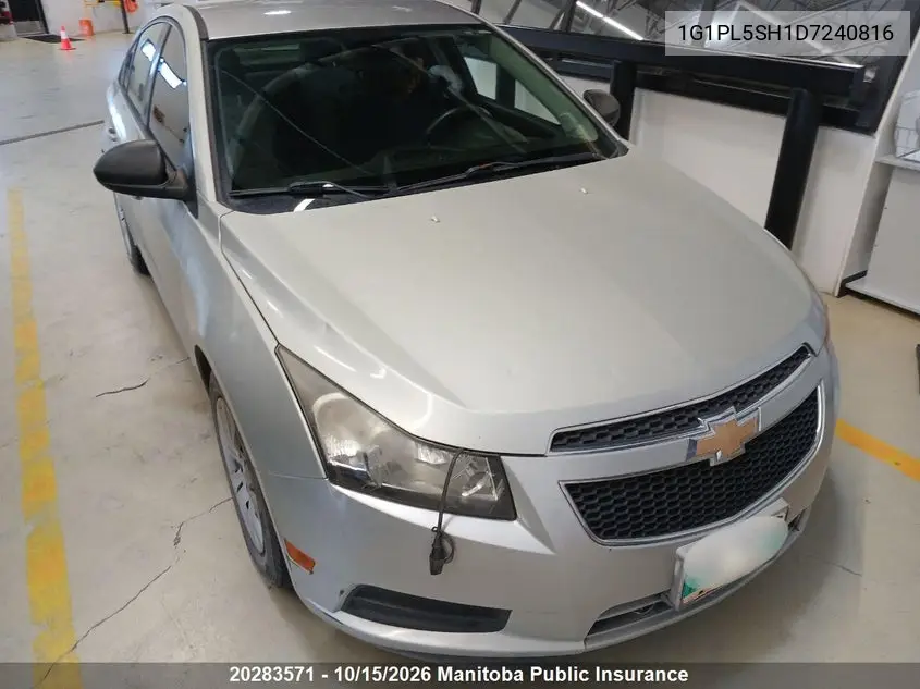 CHEVROLET CRUZE 2013, VIN 1G1PL5SH1D7240816
