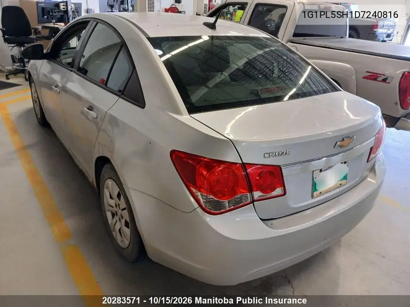2013 CHEVROLET CRUZE VIN 1G1PL5SH1D7240816 — фото 3