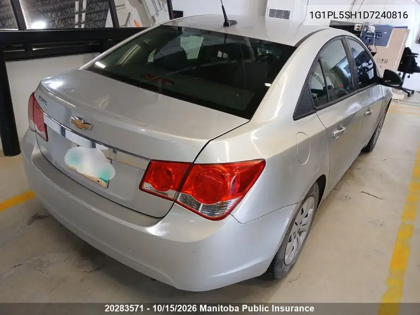 2013 CHEVROLET CRUZE VIN 1G1PL5SH1D7240816 — фото 4