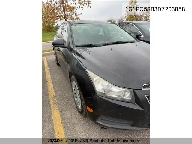 CHEVROLET CRUZE 2013, VIN 1G1PC5SB3D7203858