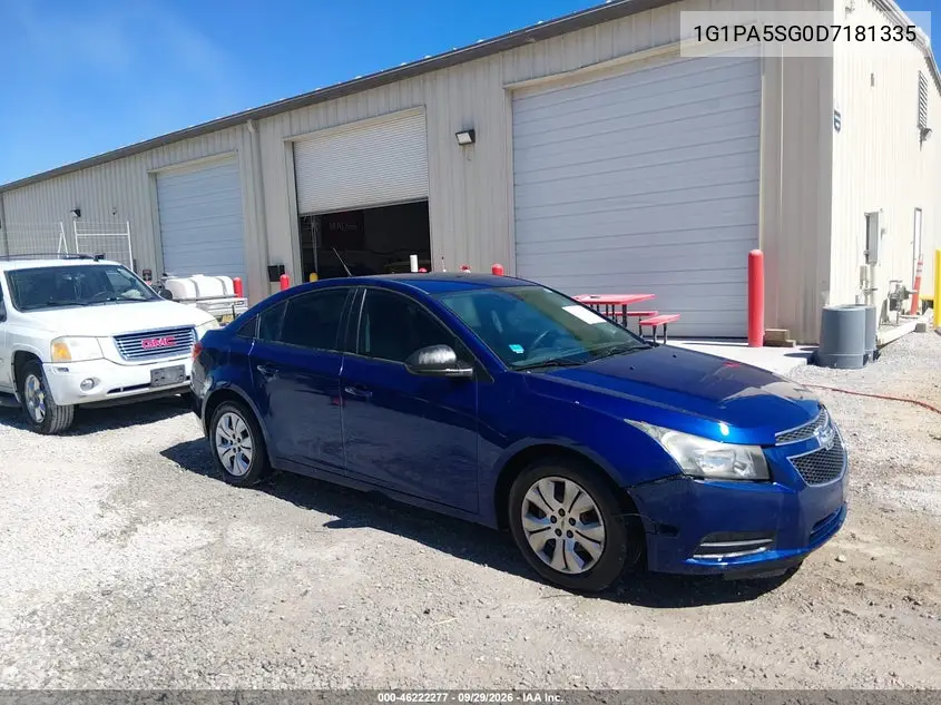 CHEVROLET CRUZE 2013, VIN 1G1PA5SG0D7181335