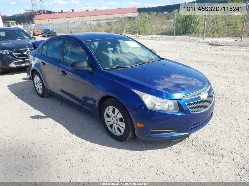 CHEVROLET CRUZE 2013, VIN 1G1PA5SG2D7115241
