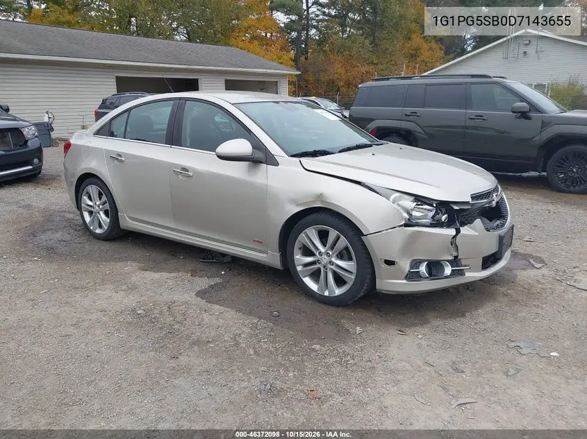 CHEVROLET CRUZE 2013, VIN 1G1PG5SB0D7143655